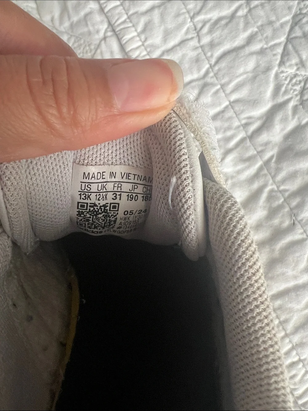 adidas Kids White, Beige & Black Velcro Sneakers